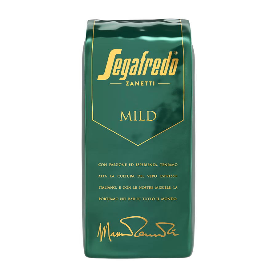 Produktbild: Kaffee Segafredo Mild ganze Bohne, 1000 g, aromaversiegelte Verpackung.