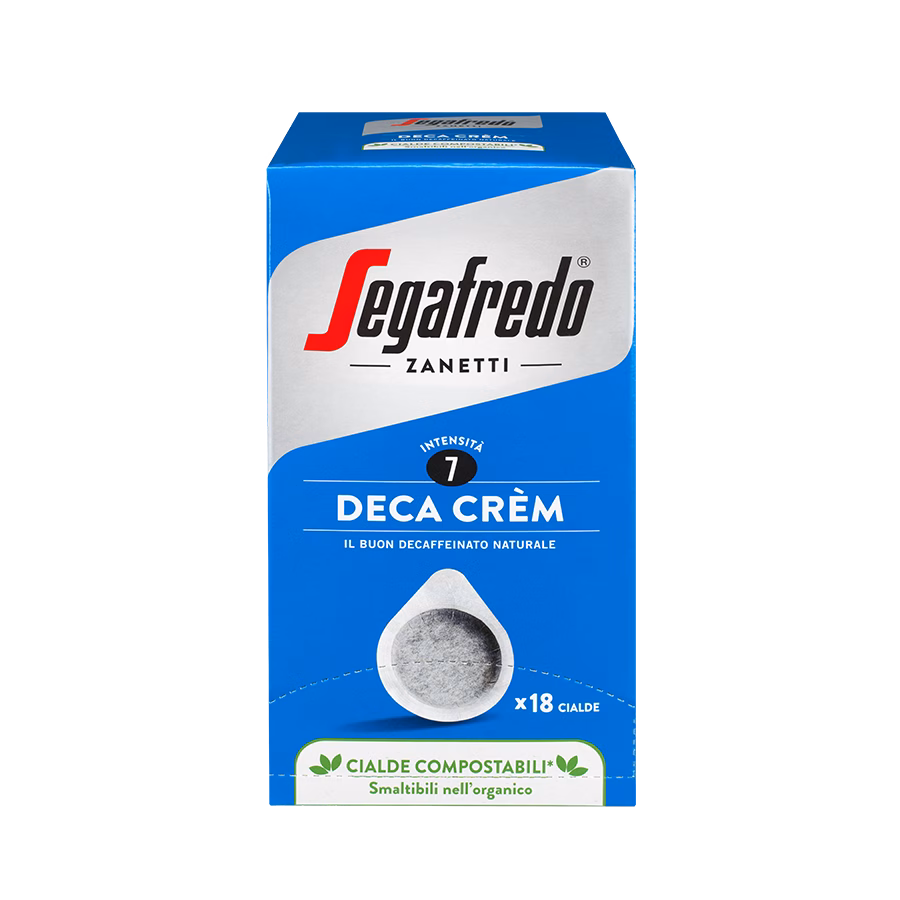 Produktbild: Kaffee Segafredo Deca Crèm, kompostierbare Pads, Karton mit 18 Stück