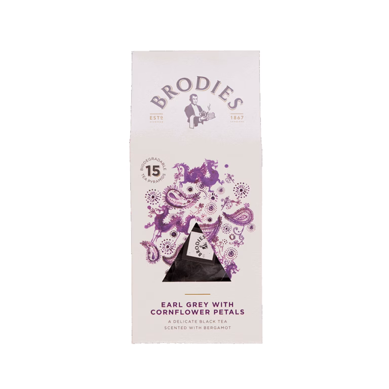 Produktbild: Brodies Tee Earl Grey, Tee-Pyramide, Karton mit 15 Pyramiden