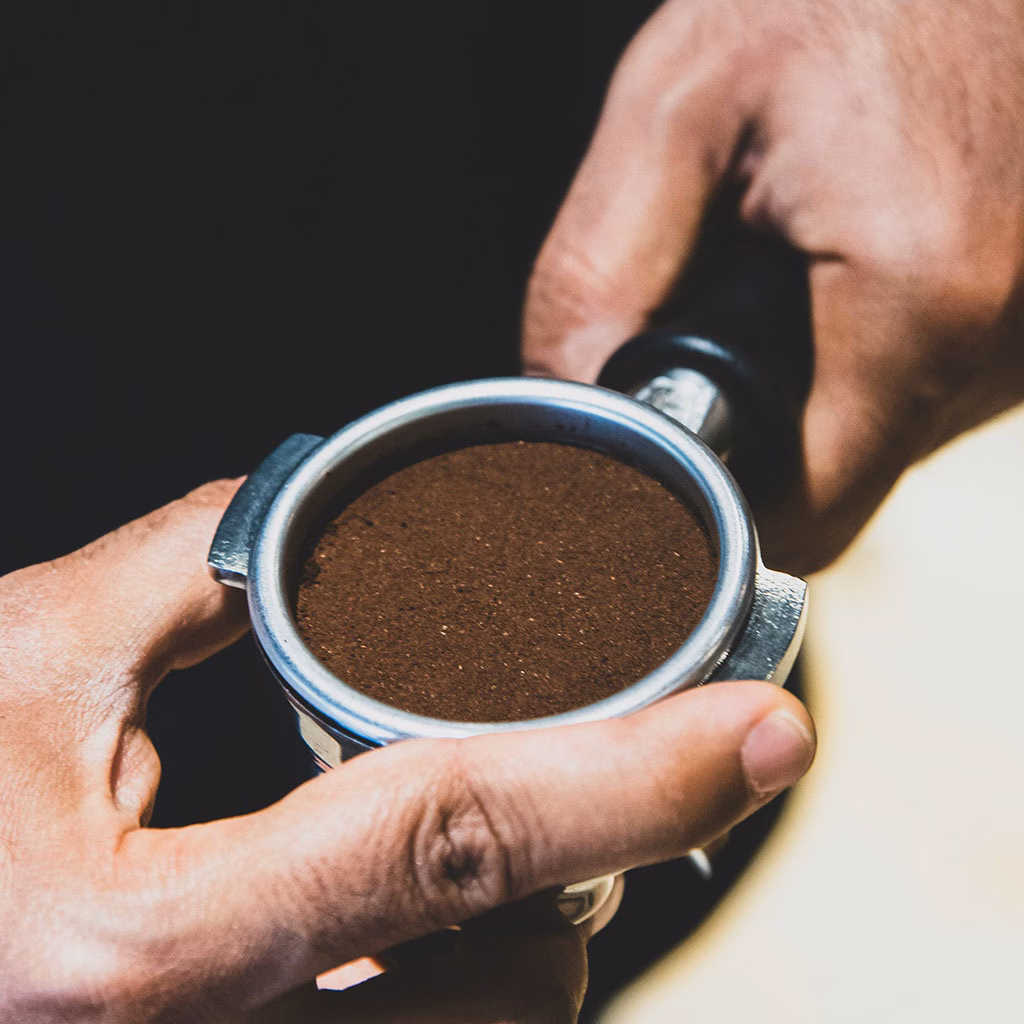 zwei hände halten einen Siebtragereinsatz